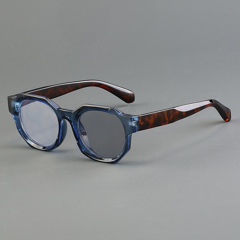 New Photochromic Anti-Blue Light Presbyopia Glasses Unisex Stylish Polygonal Frame High-Definition Reading Eyewear 0 To +4.0