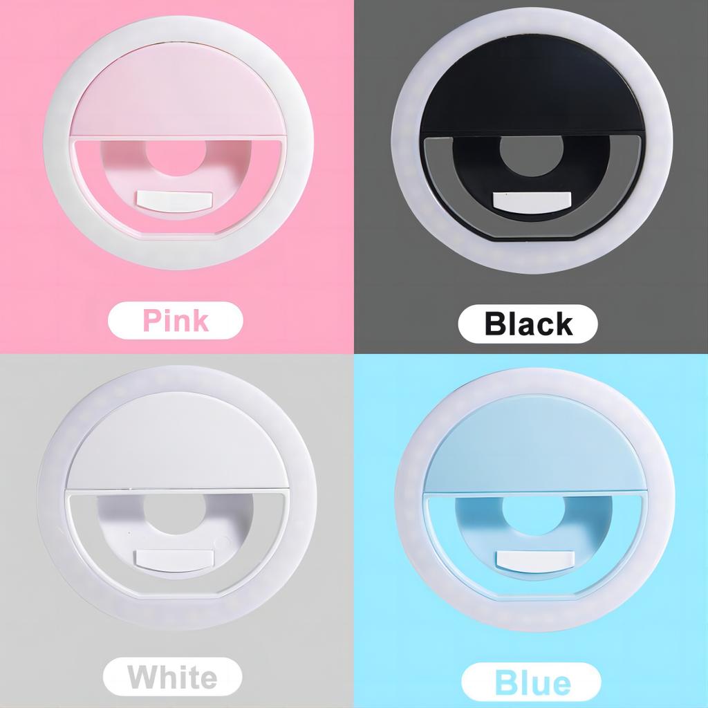 Portable Mini LED Ring Light Rechargeable Selfie Lighting for Smartphone Camera