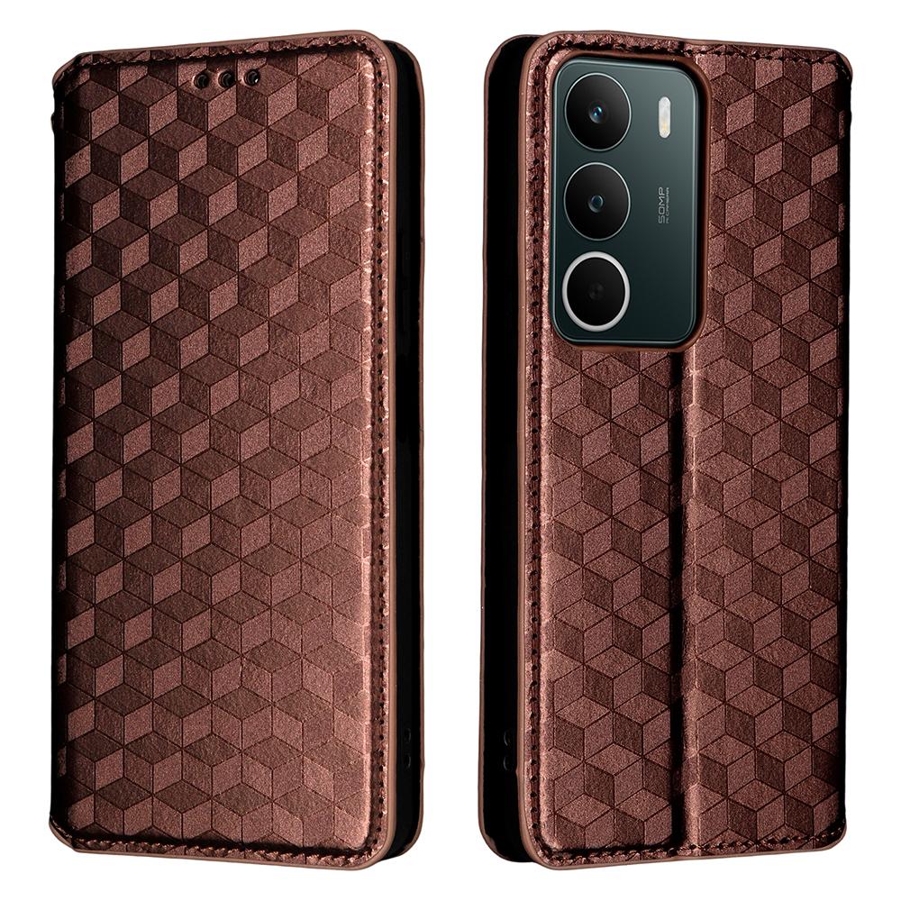 

Для Realme C71 4G Чохол-гаманець Шкіряний чохол для телефону з ромбоподібним тисненням Brown