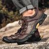 Outdoor Climbing Men's Shoes Genuine Leather Ankle Hiking Shoes Classic Mens Sneakers Trekking Footwear Male Casual Luxury Brand