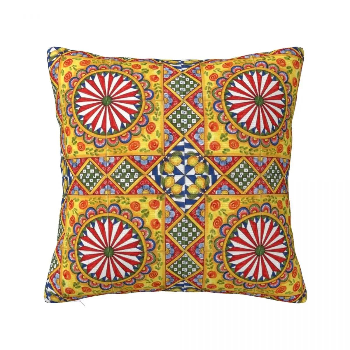 

Sicilian Style IV Throw Pillow christmas pillowcases Decorative pillowcaseOlive, 66x66cm