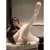 Pure white flowers*White silk stockings JK Cat paw over-the-knee stockings for women, thin style, pure desire Japanese style cat thigh-high socks