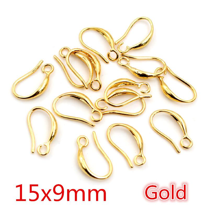 20pcs 3-Styles Gold Bronze Silver Plated Brass French Earring Hooks Wire Settings Base Settings Whole Sale