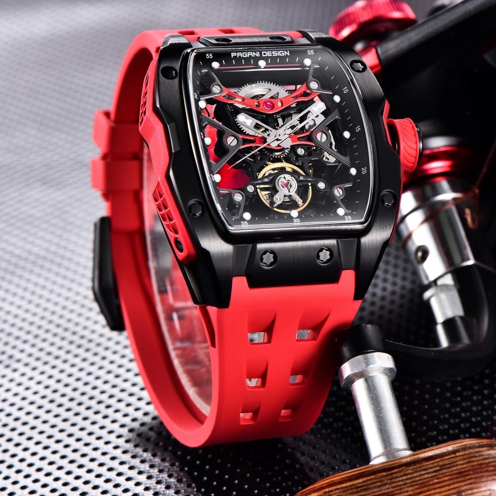 PAGANI DESIGN 42MM New Alien Hollow Back Transparent Movement Luxury Men Watch Sapphire Glass Automatic Men Watches For Men