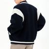 Anta Lifestyle Serie Buchstaben Farbblock Einreiher Dickes Langes Ärmel Baseballjacke Unisex Jacken Tiefblau 152348710-2