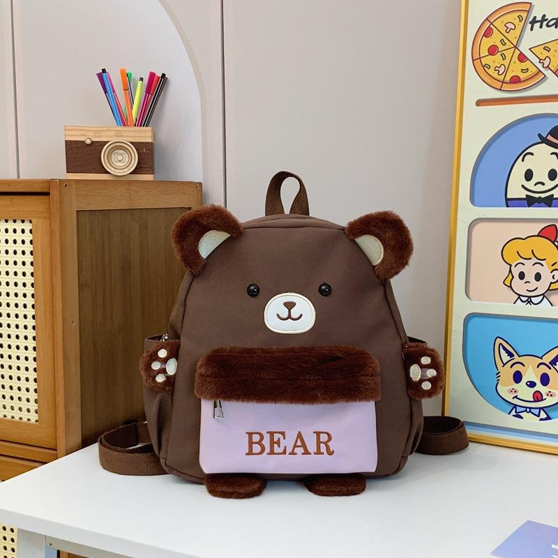 Ny supergullig gullig kreativ björn tecknad flicka ryggsäck 2025 trend utgång fritid liten ryggsäck