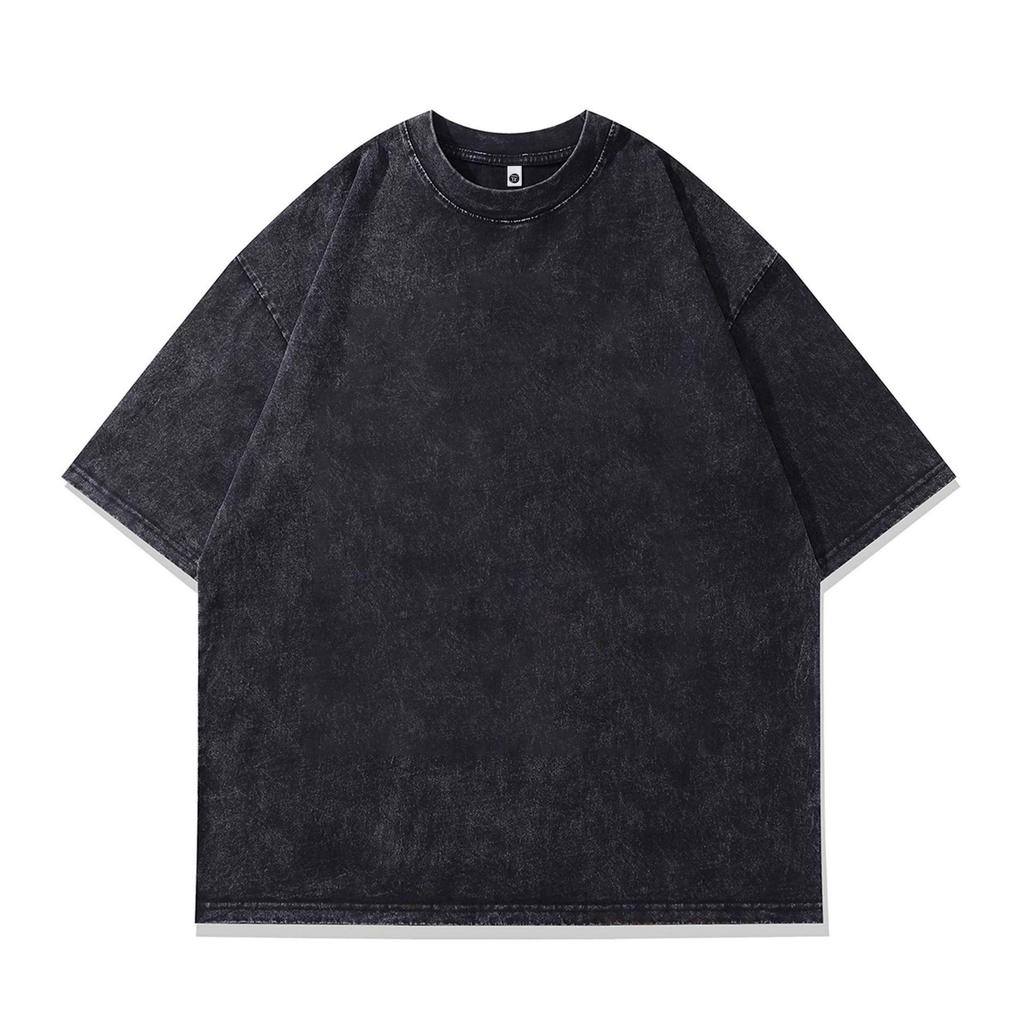 TKPA Vintage Anime Distressed Short Sleeve T-Shirt for Men & Women - Dark Style Retro American Heavyweight.
