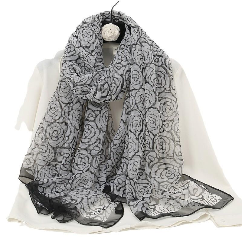 Summer New 180 Shawl Women's Popular Breathable Skin Friendly and Soft Yarn Printed Scarf