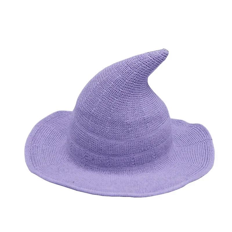 Halloween Vintage Wool Knit Hat Women's Witch Hat Dress Up Party Masquerade Hat Holiday Decoration Accessories