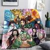 Demon Slayer Tanjiro Print Flannel Blanket, Ultra Soft High Quality All Seasons Warm Throw, Home Decor Cozy Blanket, Perfect Christmas Gift