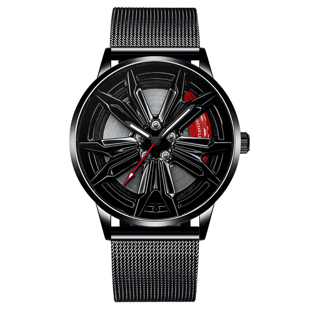 

Boruse Trendy Men S Watch Student Stainless Steel Mesh Band Waterproof Luminous Quartz Watch