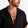 2mm Black Brown Leather Cord Chain Necklace for Men,Waterproof Stainless Steel Adjustable Clasp Waxed Cord Collars Gift