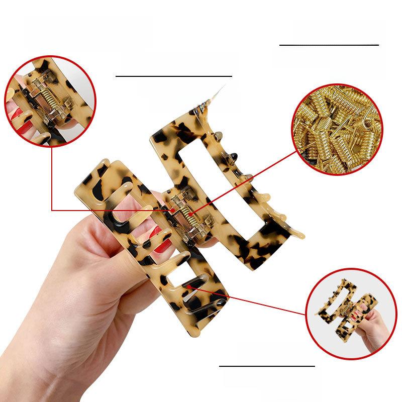 Acetate Korean Fashionable Hair Clip For Women With Elegant Square Design In Colors Multiple