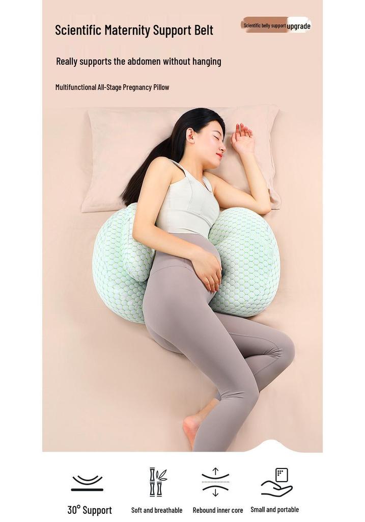 U-Shaped Pregnancy Pillow: Lumbar & Belly Support for Side Sleepers, Antibacterial & Postpartum-Friendly