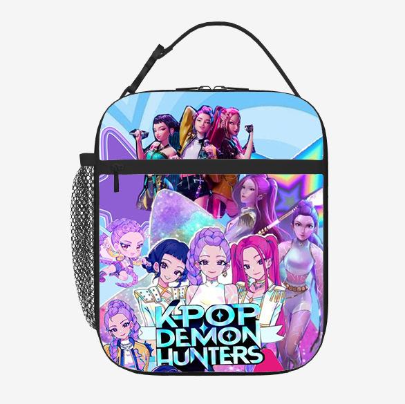 Elementary School Student Card Kpop Demon Hunter Thermal Insulation Bag Portable Outdoor Picnic Bag Children'S Lunch Box Bag Lunch Bag