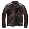 Chinesische Größe Schwarz Braun Casual Herren Jacken Echt Rindsleder Echtes Leder Jacke Männer Mäntel Herbst Chamarras De Cuero Para Hombre