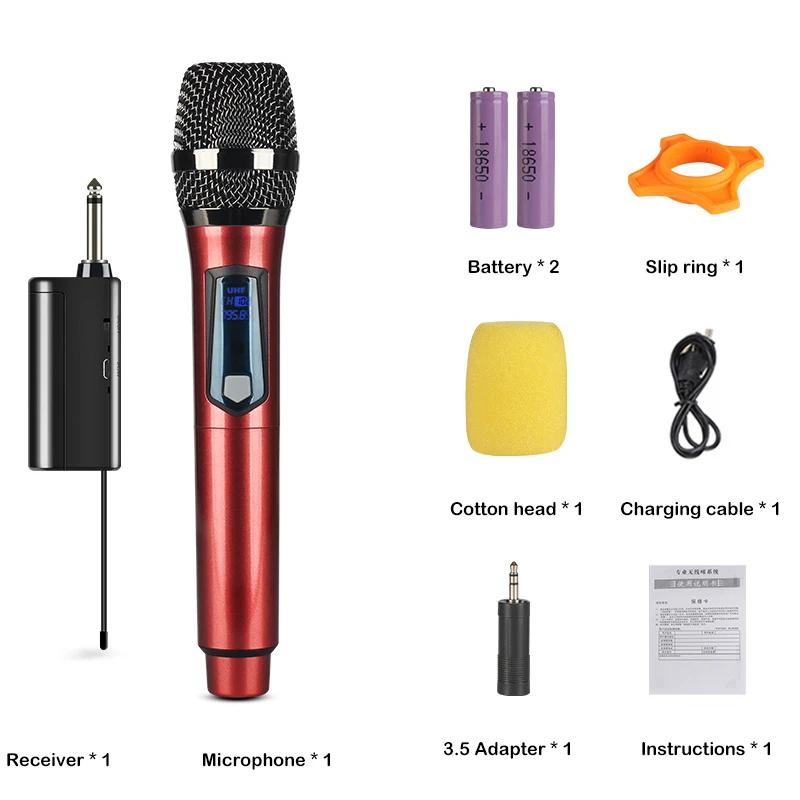 

Беспроводной микрофон 2 канала UHF профессиональный ручной микрофон микрофон телефон микрофон для караоке встречи 50 метров петь песни KTV пение