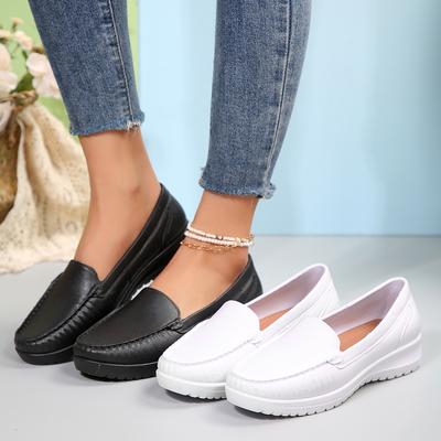 Damen flache Schuhe Frühling Herbst Freizeit Mode Schuhe Damen Runde Zehenpartie Flache Loafer Einfarbige Bequeme Rutschfeste Sneaker Damen