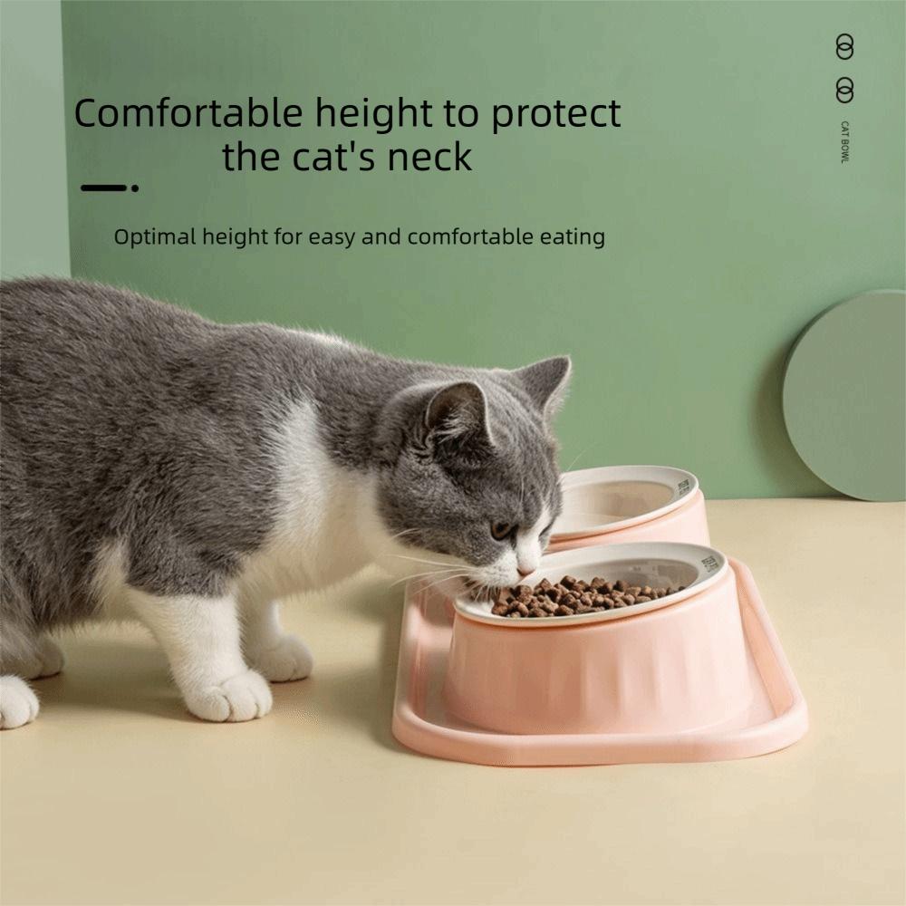 Ceramic Double Pet Bowl Anti-tip Pet Feeding Bowl Dog Bowl Double Pet Feeding Bowl Set Indoor