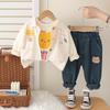 Boys' Long Sleeved 3-piece Set, 0-5-year-old Children's Autumn and Winter Cartoon Print Set, High-quality Clothes for Babies