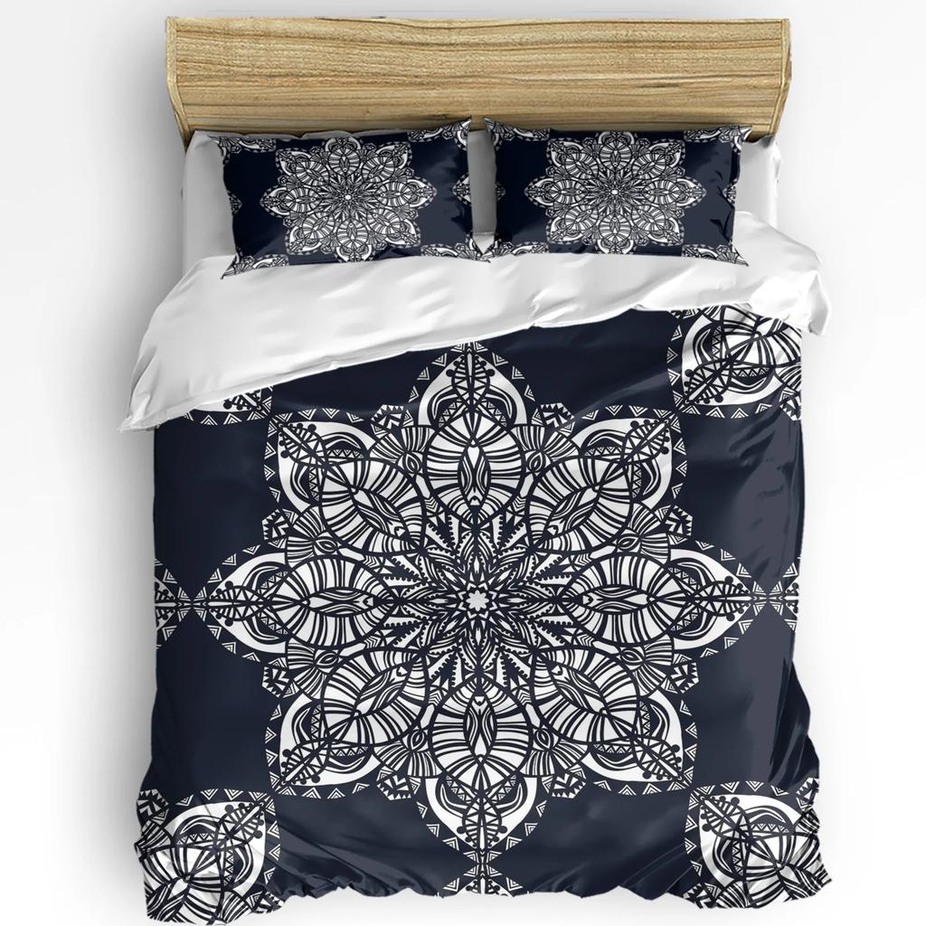 Mandala Gradient Povlak na přikrývku s povlakem na polštář Vlastní 3dílná ložní souprava Přikrývka Dvojlůžko Bytový textil