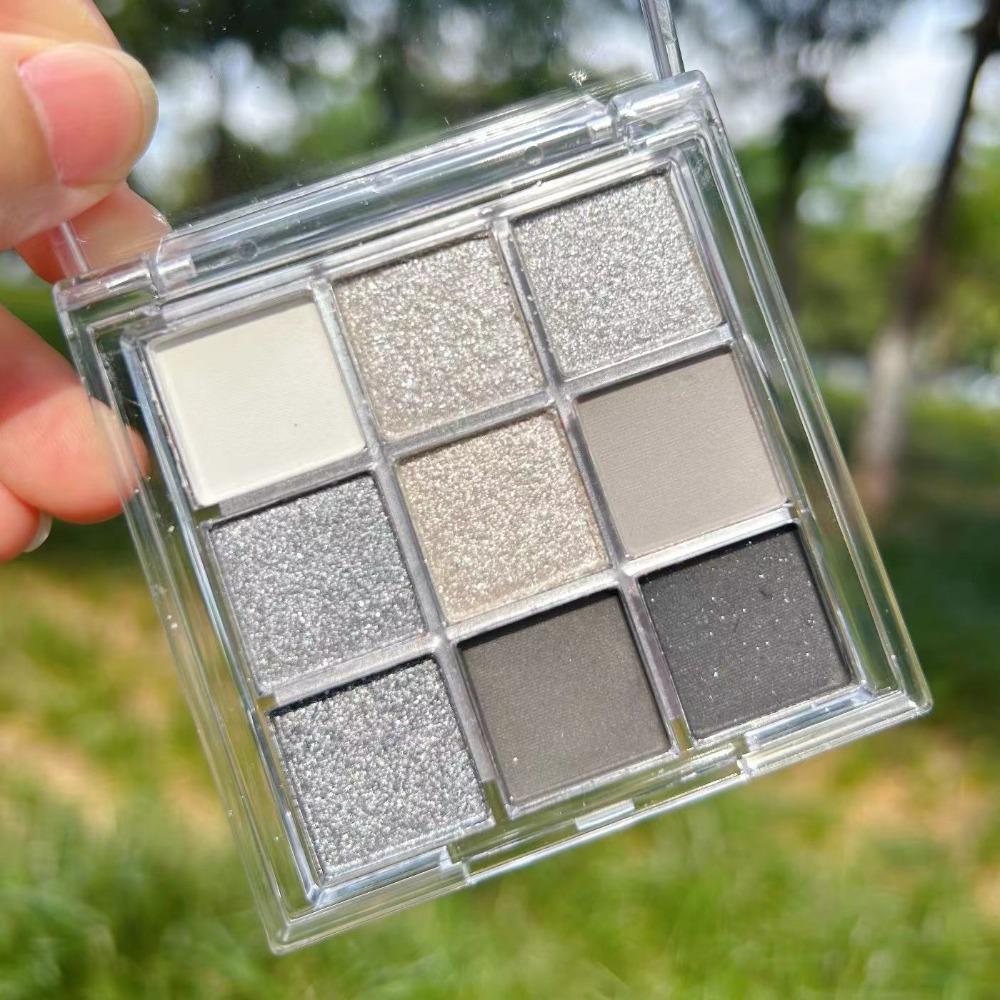 1PC 9 Color Glazed Eyeshadow Palette, Pearlescent Glitter and Matte Effect, Waterproof and Sweat-proof