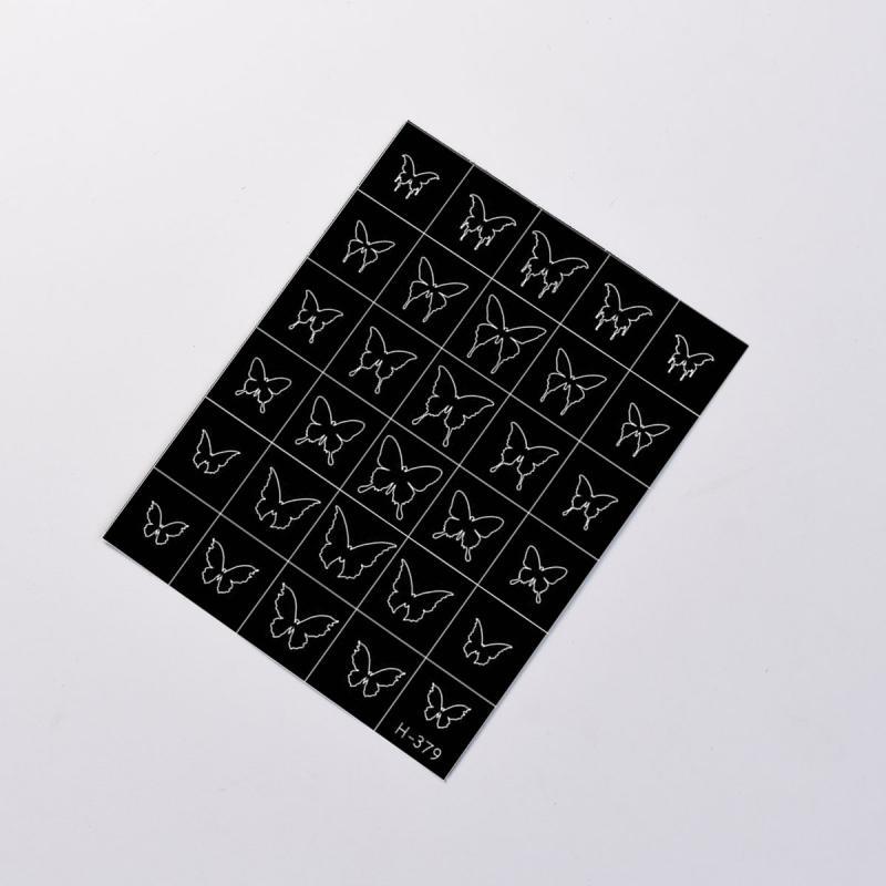 Hallow Butterfly Bow Knot Nail Art Sticker Self Adhesive Sticker Manicure Salon Supply French Smudge Template Auxiliary Sticker