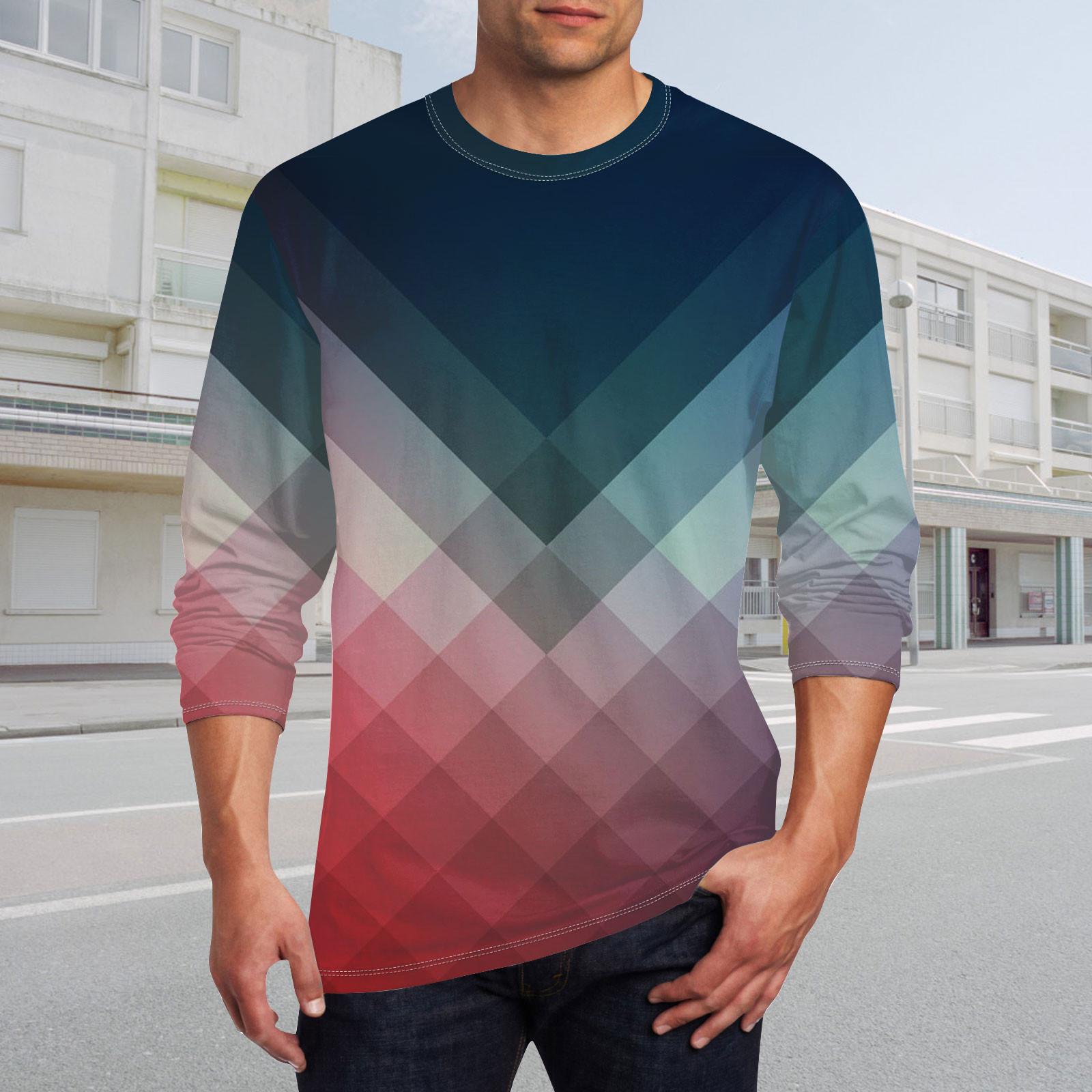 Муж. Футболка Круглый вырез Одежда Одежда На открытом воздухе Длинный рукав С принтом — фото 8