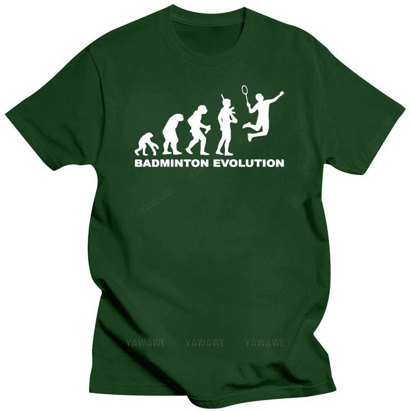 New  Fashion Hot Sale  Cotton Unisex Evolution Of BADMINTONS Tshirt - Funny Badmington Racket Shuttlecock Top Tee Shirt