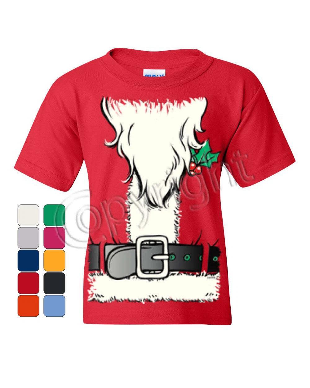 Santa s Jacket Youth kids boys T-Shirt Santa Claus Christmas Xmas Kids Tee 100