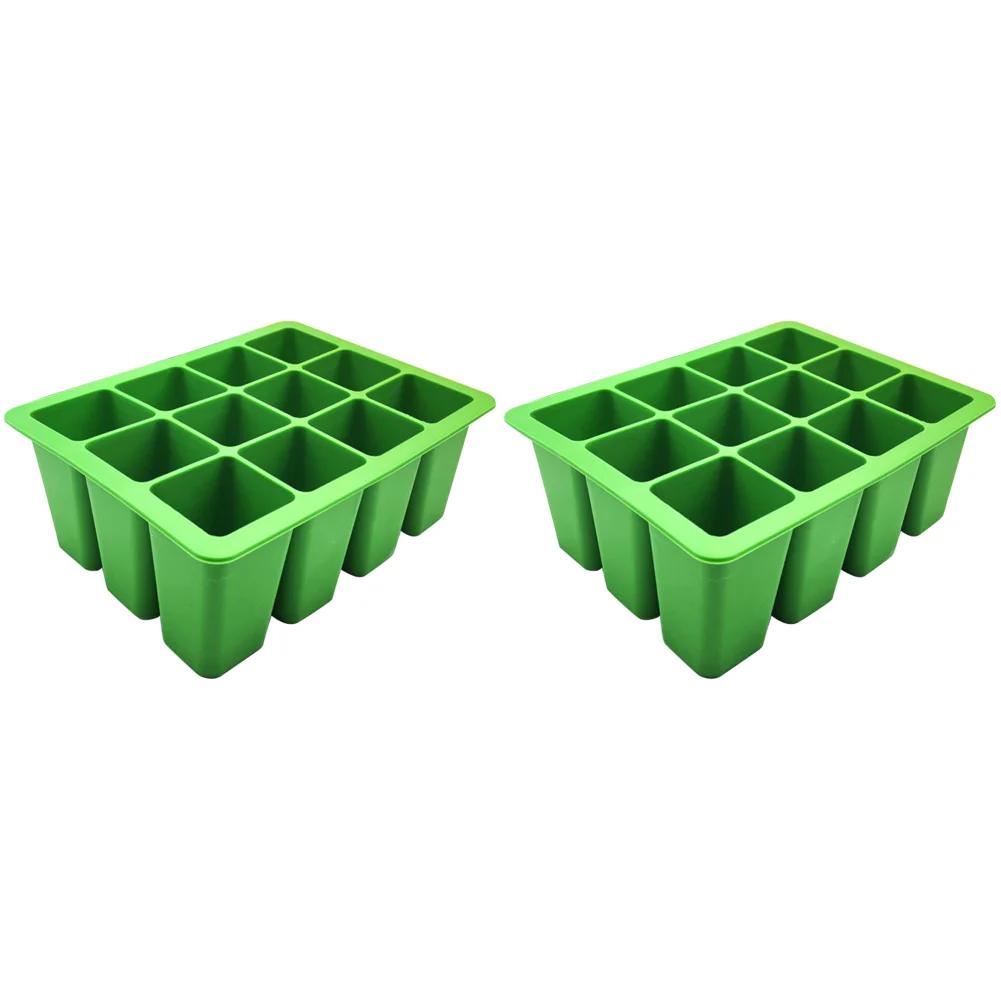 3-1PC Silicone Seed Trays 12 Holes Cell Propagator Growth Thickening Seedling Start Growth Tray For Greenhouse Seed Starter Tray