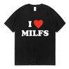 I Love MILFS I Heart Hot Moms Letter Potištěná trička Léto Muži Ženy Krátký rukáv Ležérní Tričko Harajuku Fashion Trička