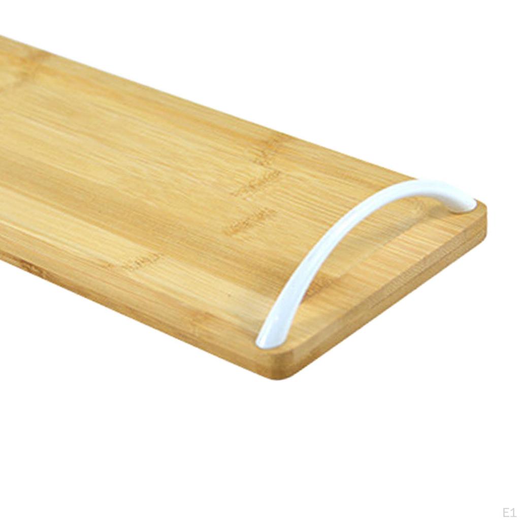 Bamboo Serving Tray with Handles Dinnerware Food Server Dessert Dinner Tea Bread Fiest