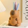Cute Capybara Pen Holder Makeup Brush Organizer Perfect For Office Desk Decor And Creative Storage Solution Pen Holder For