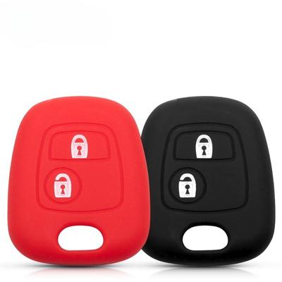 Para Peugeot 107 206 307 207 408 Protector de Llave Soporte Carcasa 2 Botones Goma de Silicona Carcasa Cubierta para Llave Remota de Coche Nuevo