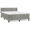 VidaXL Lit à sommier tapissier et matelas Gris clair 140x190cm Velours 3131075