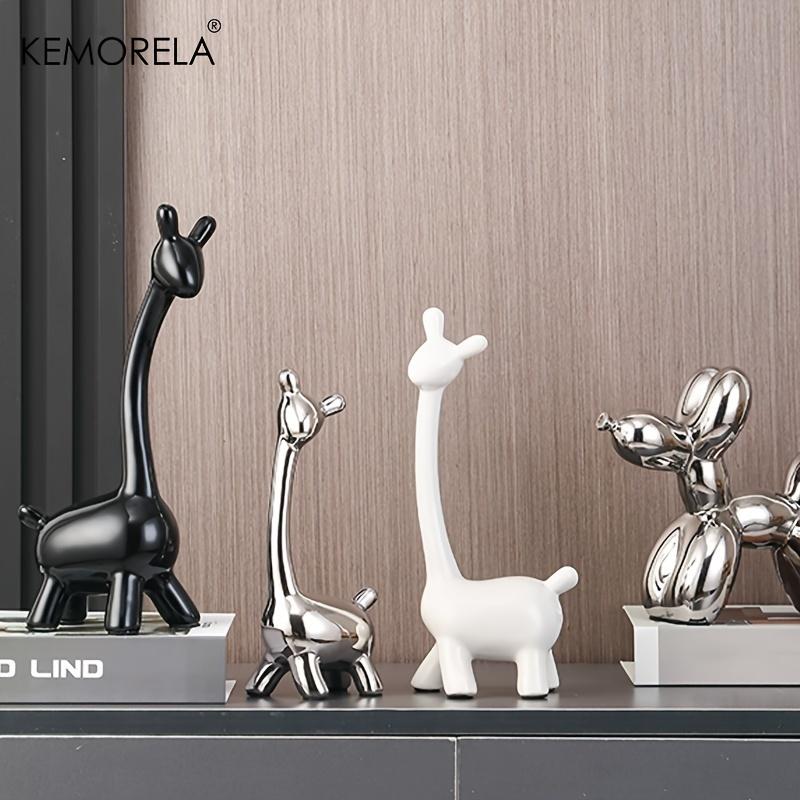 Ceramic Giraffe Statue Ornaments Giraffe Figurines Sculptures Bookshelf Table Ornament For Living Room Bedroom NightStand Decors