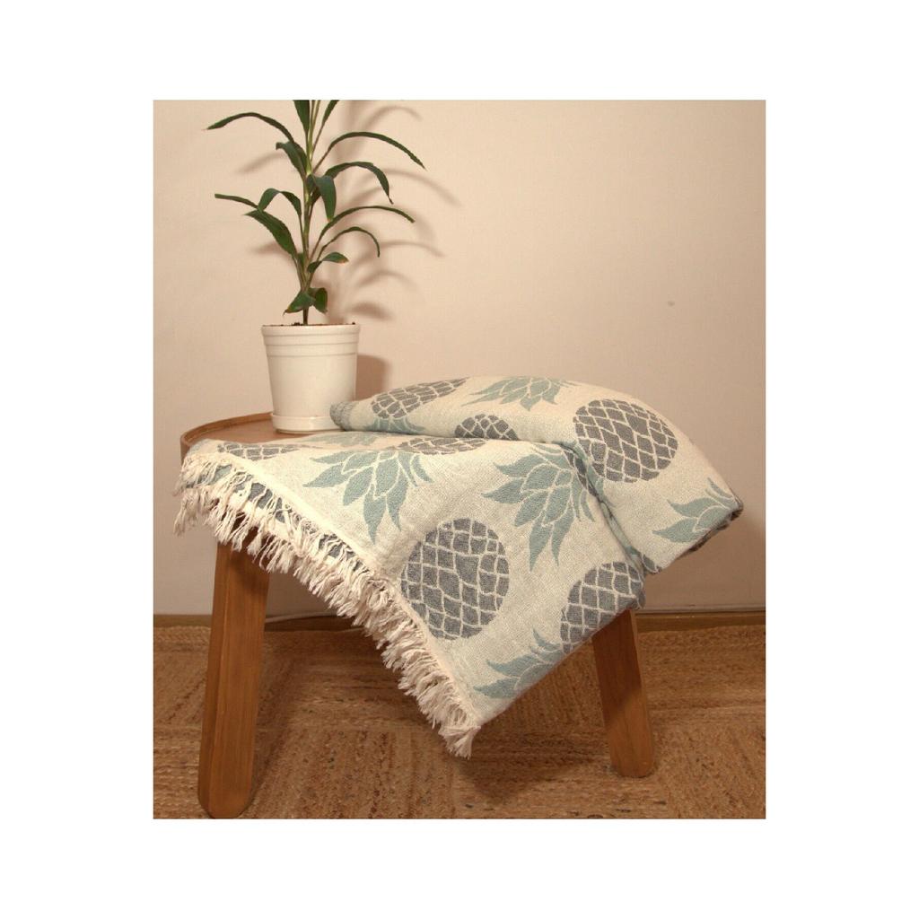 M'any Pineapple Pattern Reversible Turkish Bath Beach Loincloth 100% Organic Cotton