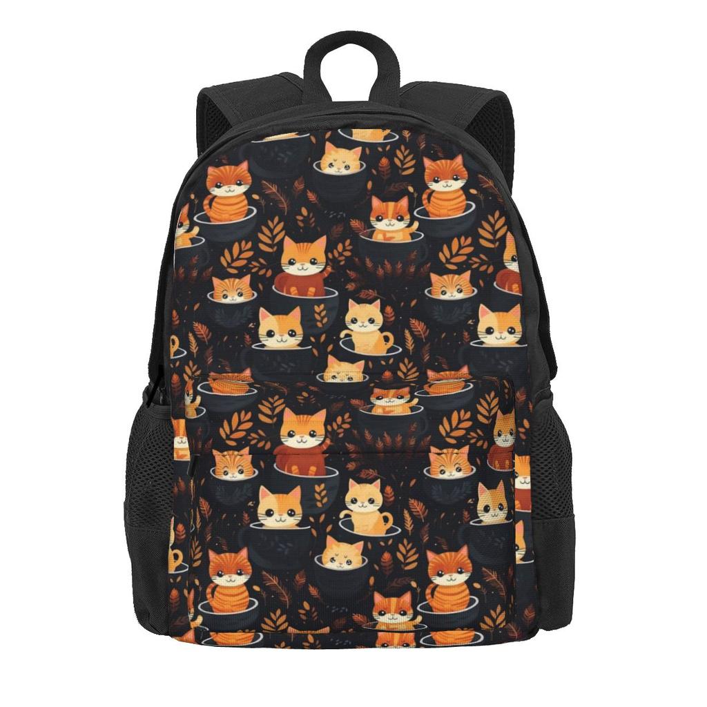 Magic Cats Mugs Backpack Cartoon Animal Style Backpacks Unisex Cycling Durable School Bags Design Rucksack