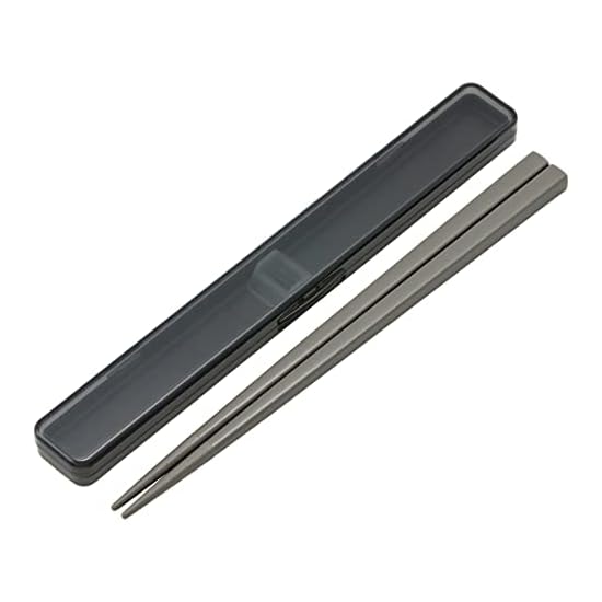 Skater Chopsticks 21cm & Chopstick Case Set, Antibacterial, Charcoal Gray, for Adults/Men, ABC45AG-A