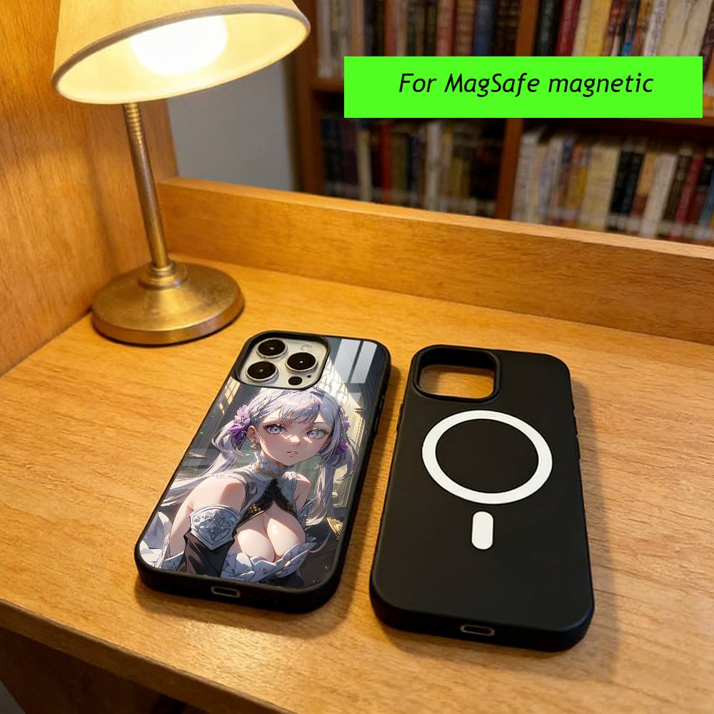 Anime B-Black C-Clover Phone Case For iPhone17,16,15,14,13,12,11 Plus,Pro Magnetic For Magsafe Wireless Charging