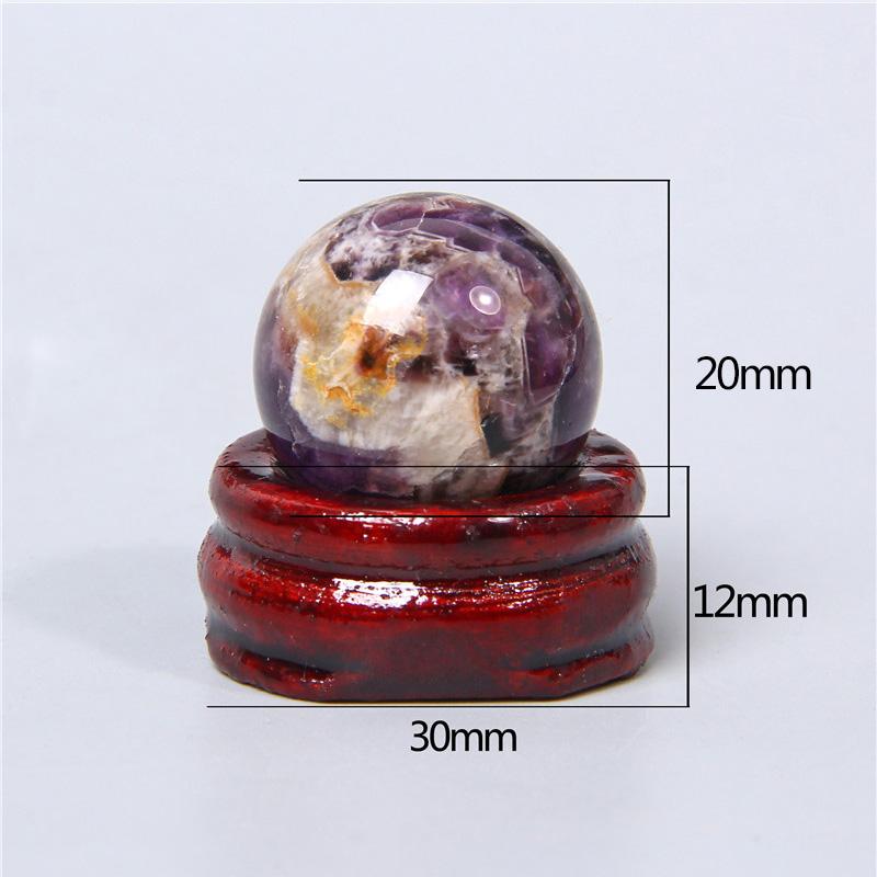 Natural Dream Amethyst Citrine Tanglin Jade Crystal Ball Sphere Feng Shui Decorative Ornaments With Base