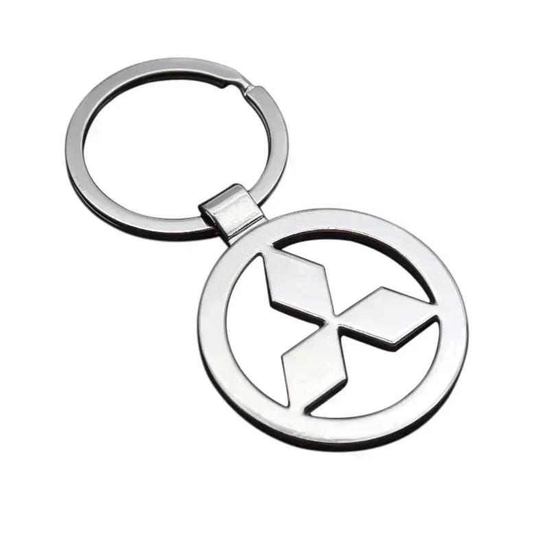 

For Mitsubishi Metal Alloy Car Keychain Lancer 9 10 ASX L200 Colt Pajero Outlander Eclipse Key Ring Pendant Styling Accessories срібний