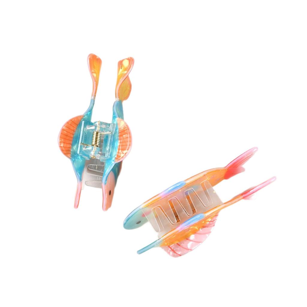 Ocean-Themed Seashell Acrylic Claw Clip: Cute Conch Design for Half-Up Hairstyles