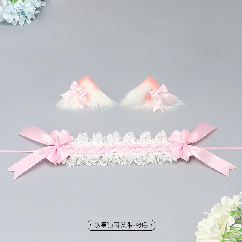 Cute Girl Hair Accessories Lolita Comic Show Multi-purpose Pair Clip Bow Headgear Cat Ear Hairpin Cat Ear Headband