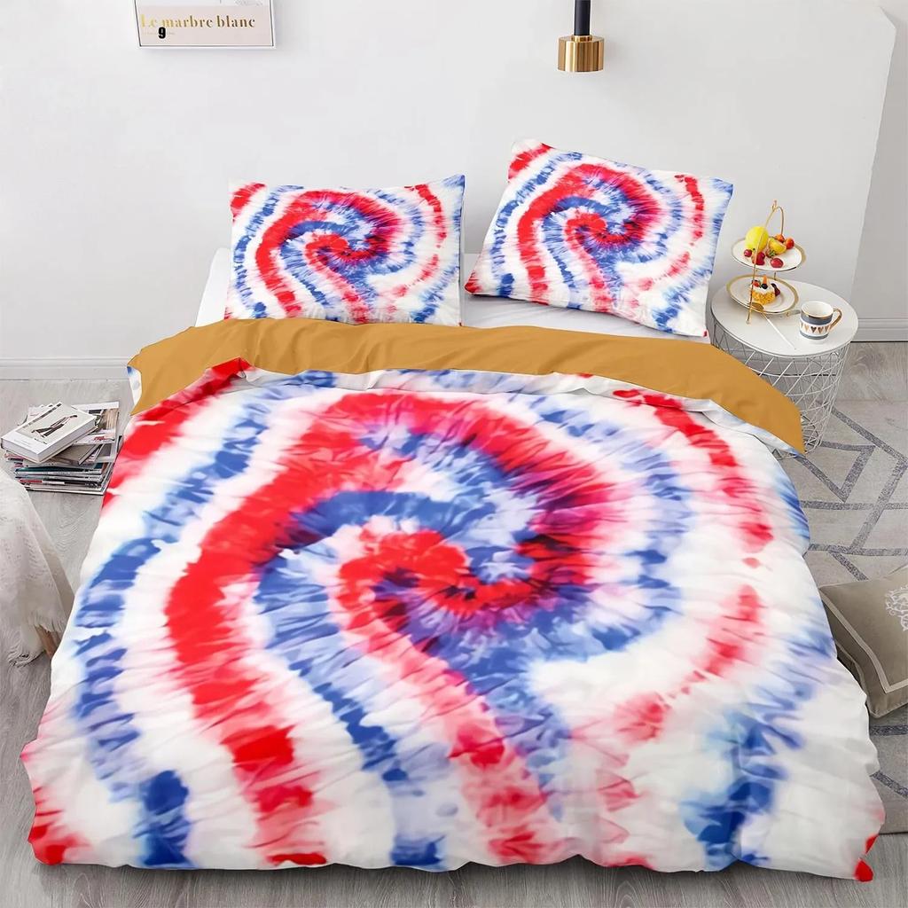 Tie Dye Duvet Cover Set Boho Psychedelic Bedding Set for Boys Girls Teens Bohemian Gypsy Full Comforter Cover Exotic Spiral