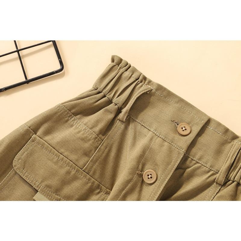 DIMANAF 2025 Neuer Sommer Knöpfe Baumwollrock Damen Locker Lässig Schwarzer Rock