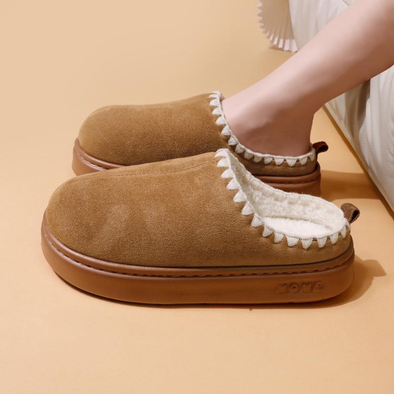 Couple Cotton Slippers 2025 Women's Autumn Winter Home Warm Plush Slippers Indoor Lightweight Comfortable Platform Flats