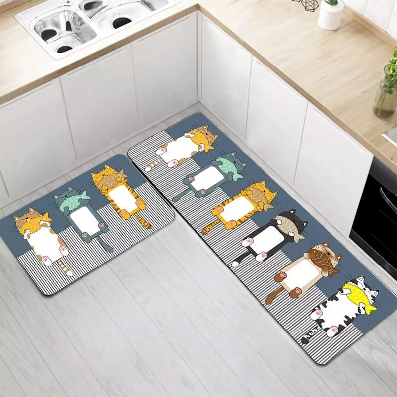 Cute Cartoon Animal Carpet Kitchen Non slip Washable Floor Mat Animal Printing Entrance Floor Mat Home Decoration