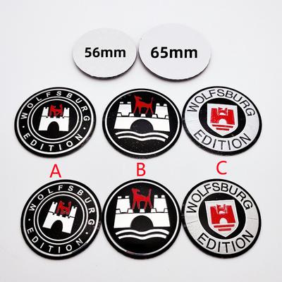 Autocollants de voiture 4 pièces 56 mm 65 mm Wolfsburg Edition emblème Logo capuchon de centre de roue couvercle de moyeu badge accessoires de style pour GTI Polo Golf